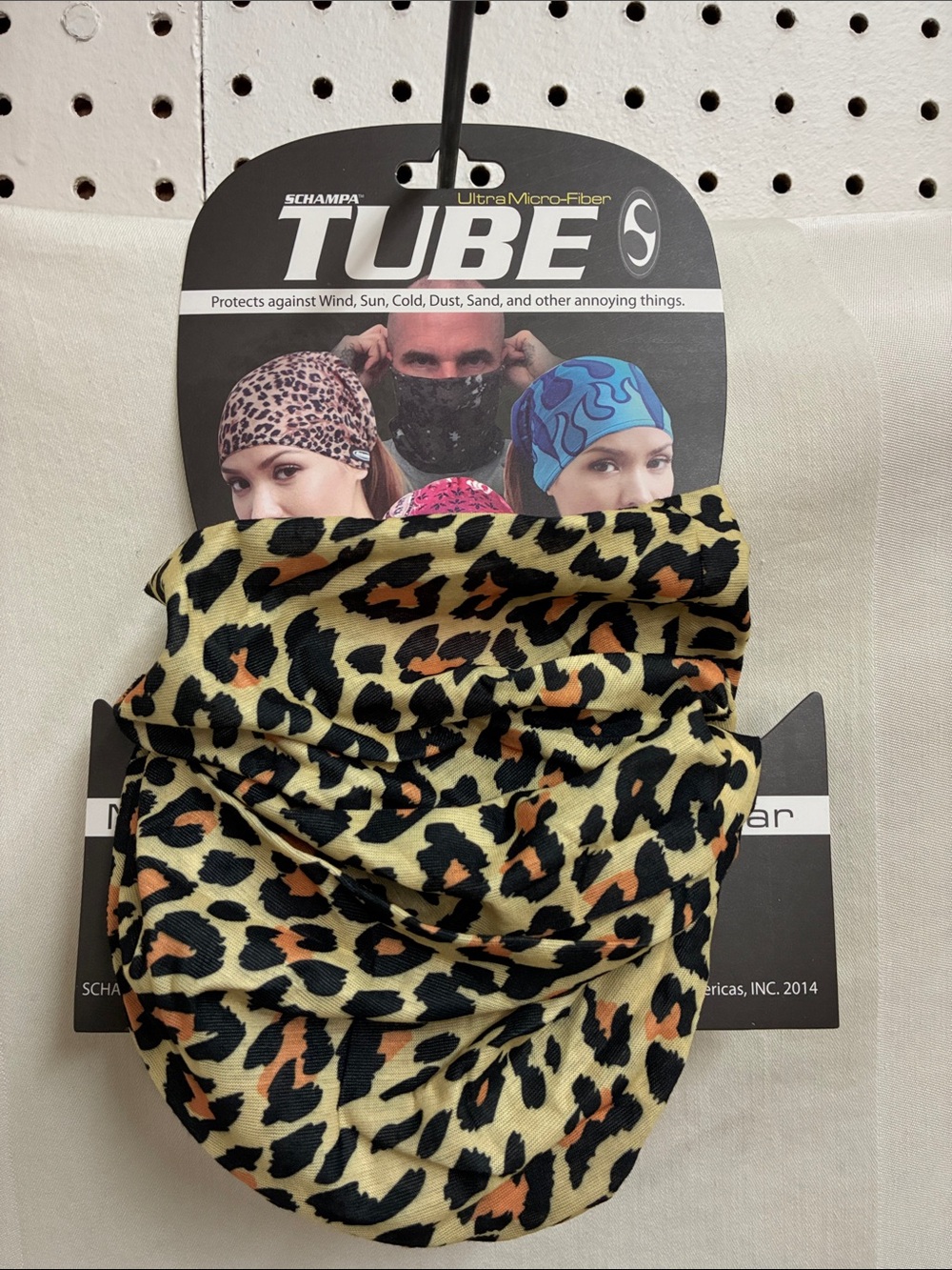 Women's Leopard Print Motorcycle Tube Wrap Scarf - Tan & Black